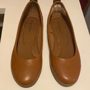 London Fog Tan Leather Flats